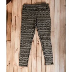 Eddie Bauer Women's Grey/Black Geometric Print Loungewear Cozy Sleep Pants SZ M